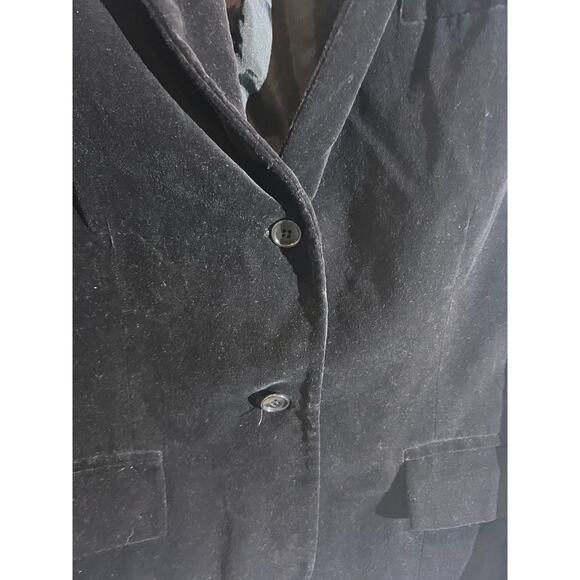 VTG Academia Prestige of Boston Velvet Blazer 2 Button Jacket Women's 10 Black - Picture 3 of 8